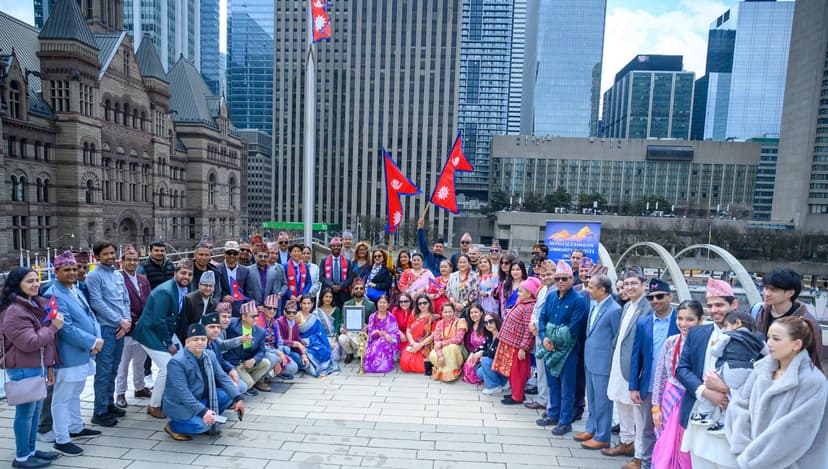 Nepali Flag Raised in Toronto, Marking New Year and Heritage Week